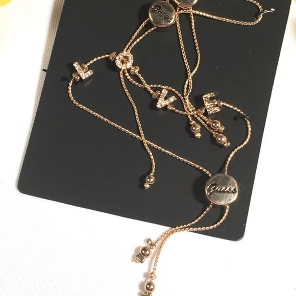 𝅺3/$29! Set of GUESS Gold Bracelets LOVE Hamsa - Picture 6 of 7
